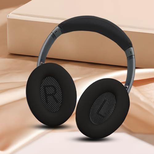 Adhiper Ear Pads Cushions + Headband + Silicone Earpads Cover +Headband Cover Protector Accessories Repair Kit for Bose QuietComfort 35 QC35, QC35 ii Over-Ear Headphones - Black