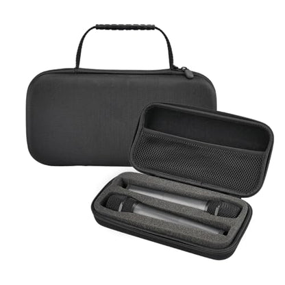 Microphone Storage Bag EVA Protective Case, Wireless Microphone Storage Box, Dual Mic Bag Hard Carrying Case for Outdoor Travel Use