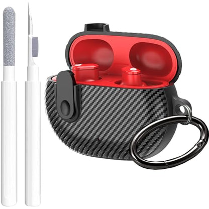 Beats Studio Buds/Studio Buds Plus Case Cover 2021/2023 Men Lock Clip with Clean Kit, GARTOO Protective Case and Cleaning Pen Compatible with Beat Studio Bud Plus for Women Girls Kids Black - color: Black