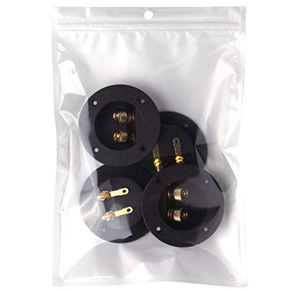 Arroyner 5Pcs 3-Inch Speaker Box Terminal Cup DIY 2-Way Speaker Box Terminal Binding Post Round Spring Cup Connector - color: Black-5pcs