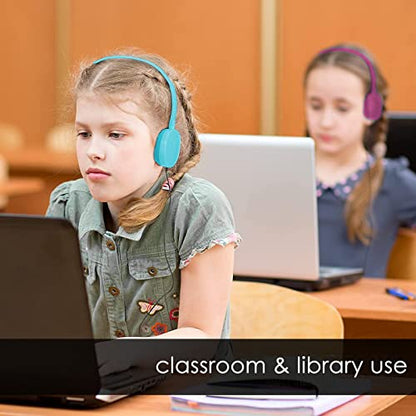GEEKRIA 12 Pack Wired Headphones for Classroom, Adjustable On-Ear Headphones, Kids Children Headset for Schools, Student, Libraries, Computer Lab, Testing Centers, Bulk Pack (Oval Earcups)