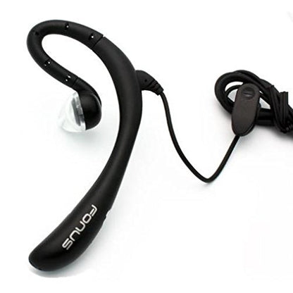 Wired Headset Mono Hands-Free Earphone 3.5mm Headphone Earpiece w Boom Mic Single Earbud [Black] for Motorola Moto E4 Plus - Motorola Moto E5 Play - Motorola Moto G4