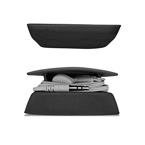 Budley - Tangle-Free Earphone/Earbud Case Compact Storage System, Silicone (Black, Set of 1) - color: Black