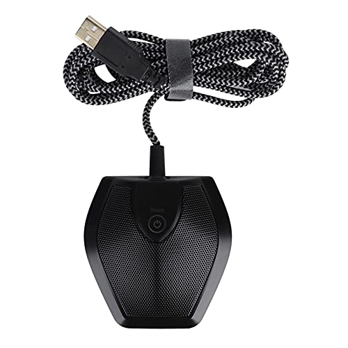 ciciglow USB Conference Microphone,USB Mic with Mute Function,Touch DualCapacitor Recording Receiver,Plug & Play,Multiple Pickup Patterns for Video Teaching Conference Room Game Webcast
