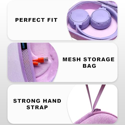 Hard Case for JBL Headphones, Purple | Compatible with JBL Junior 320/ 320BT/Junior 470NC/JR 460NC/ Tune 520BT 510BT 720BT 770NC 670NC/ Live 670NC 770NC Headphone - color: Purple