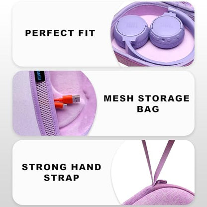Hard Case for JBL Headphones, Purple | Compatible with JBL Junior 320/ 320BT/Junior 470NC/JR 460NC/ Tune 520BT 510BT 720BT 770NC 670NC/ Live 670NC 770NC Headphone - color: Purple