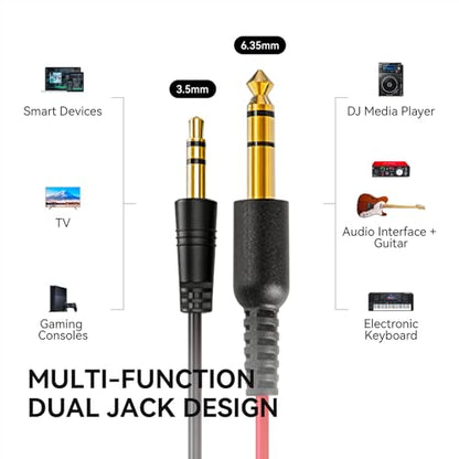 OneOdio Wired Over Ear Headphones Hi-Res Studio Monitor & Mixing DJ Stereo Headsets with 50mm Drivers and 1/4 to 3.5mm Jack for AMP Computer Recording Podcast Keyboard Guitar Laptop - Black (Renewed)