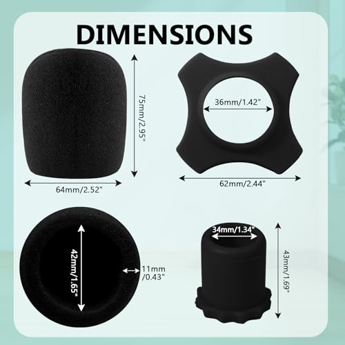 Bonsicoky 4 Pack Microphone Anti-Roll Rubber Rings | Multi Color - size: 4 Pcs