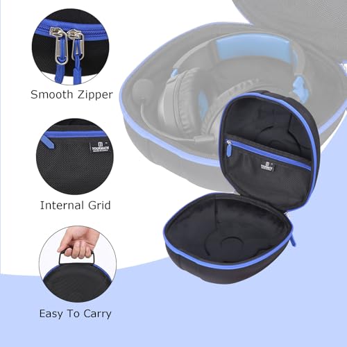 Tourmate Hard Storage Case for ASUS ROG Delta II/Delta S Core/Strix G/Delta S Animate/Pelta Gaming Headphones - Travel Case for ASUS TUF/TUF Gaming H1 Gaming Headset(Box for Sale) (Black & Blue)