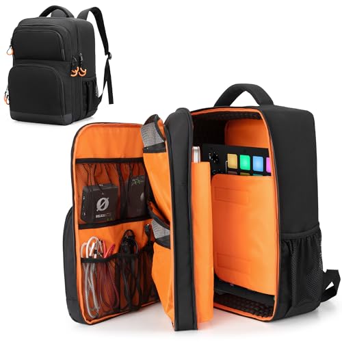PGmoon Audio Mixer Travel Bag Compatible with RODECaster Pro/Pro II/RC Duo | DJ Mixer Backpack with Plenty of Pockets for Microphones, Cables & More Podcast Equipment (Patent Design)