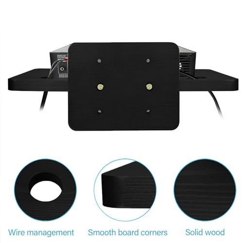 BAMTALK Floating Wall Mounted AV TV Shelf, Wooden DVD DVR Mount Component Shelves for Players, Projector, PS4, Xbox, Game Console, Cable Boxes, Games Consoles, TV Accessories