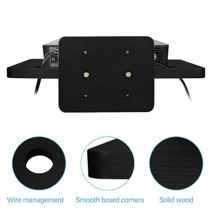 BAMTALK Floating Wall Mounted AV TV Shelf, Wooden DVD DVR Mount Component Shelves for Players, Projector, PS4, Xbox, Game Console, Cable Boxes, Games Consoles, TV Accessories