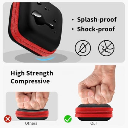 1 Pack Square Earbud Case Storage Bag with Carabiner, Red - color: C5-square red