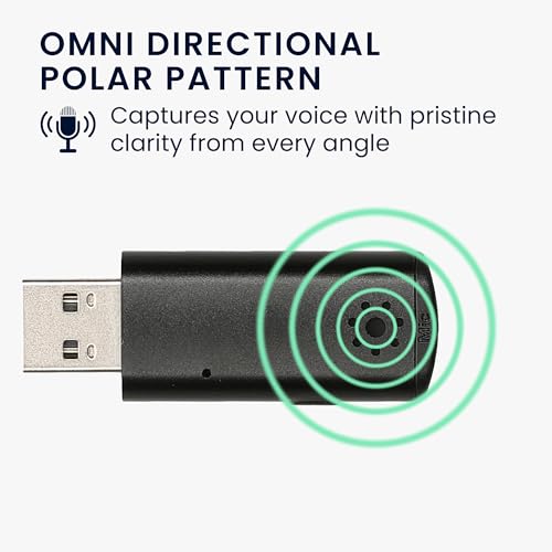kwmobile USB Microphone for Laptop & Desktop PC - Mini Microphone for Clear Calls - Plug & Play Computer Mic for Video Call Meeting or Class