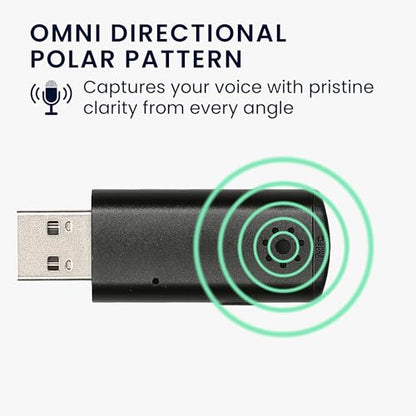 kwmobile USB Microphone for Laptop & Desktop PC - Mini Microphone for Clear Calls - Plug & Play Computer Mic for Video Call Meeting or Class