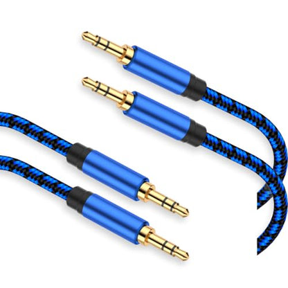 2-Pack Aux Cord 6.6ft - Nylon Braided 3.5mm Audio Cable for Car Stereo, Aux Cable for Headphones, Speakers - size: 6.6ft+6.6ft