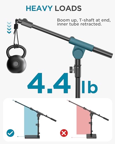 InnoGear Mic Stand Desk Boom Arm Microphone Stand for Blue Yeti Kick Drums - size: Large