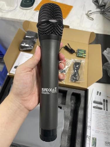PROZOR UHF Wireless Microphone with Volume Treble Bass Echo Control, Wireless Rechargeable Mic Dual Handheld Dynamic Mic System (Bluetooth UHF Base Station – Echo/Treble/Bass Control) - style: Base Station Bluetooth UHF Mic – Echo Control