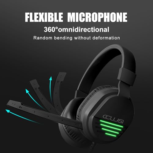 Gaming Headset for PC/PS4/Switch/Laptop/Mobile Phone,Computer-Wired Headphones with Noise Canceling Mic,PS5 Headset for Xbox One(Adapter not Included) USB LED Light -CLS500-BLACK