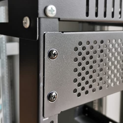 RIVECO 8u Tabletop Rack for Audio & Network, Desktop Rack Shelf Tappered Holes Open Frame Sound Recording Shelf & 10-32 Rack Screws 100PCS