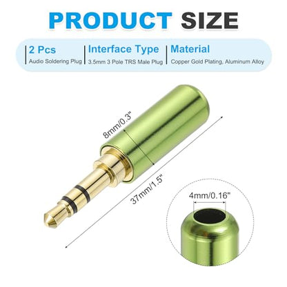 MECCANIXITY 3.5mm Replacement Repair Plug Jack, 3 Pole, Green 2Pcs - color: Green