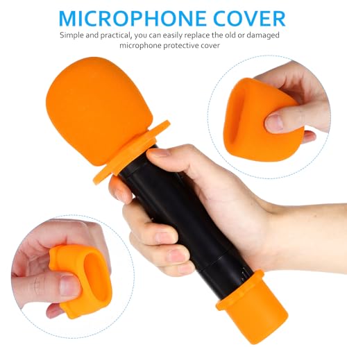 Microphone Carrying Bag Set with Padded Sponge Covers, Anti-slip Orange Rings, Black Zippered Case, Anti-fall Bottom Rod Sleeves for Microphones and Accessories