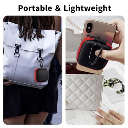 1 Pack Square Earbud Case Storage Bag with Carabiner, Red - color: C5-square red