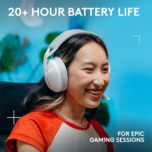 Logitech G321 Lightspeed Wireless Gaming Headset - White | Dynamic Comfort and fit, 16 kHz Boom mic, 20+ hrs Battery, for PC - color: White