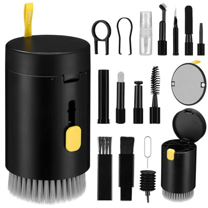 20-in-1 Electronics Cleaning Kit with Camera Lens and Headphone Brush for Laptops, Keyboards, and Electronic Devices – Black Set for Professional Device Maintenance