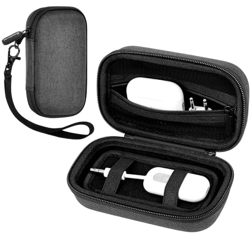 COMECASE Bluetooth Transmitter Case for AirFly SE/Pro 2/Pro/Duo | Hard EVA, Deep Mesh Pocket, Dual Elastic Straps, Fits for Avantree Relay, for 1Mii, Airplane Travel Tech, Case Only, Black - color: Dark Grey