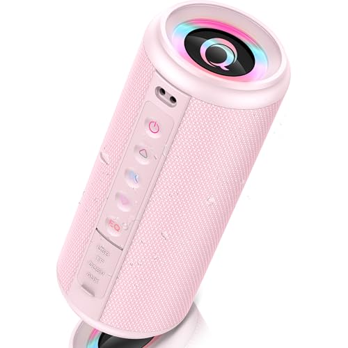 Portable Bluetooth Speaker, 2026 Bluetooth 5.4 Wireless Speaker with 20W HD Loud Stereo Sound, TWS Pairing, 20H playtime, RGB Lights, IP7, Built-in Mic, for Outdoor, Home, Beach, Party, Gift, Pink - color: Pink