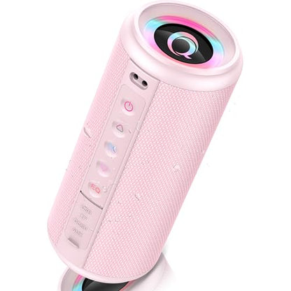 Portable Bluetooth Speaker, 2026 Bluetooth 5.4 Wireless Speaker with 20W HD Loud Stereo Sound, TWS Pairing, 20H playtime, RGB Lights, IP7, Built-in Mic, for Outdoor, Home, Beach, Party, Gift, Pink - color: Pink