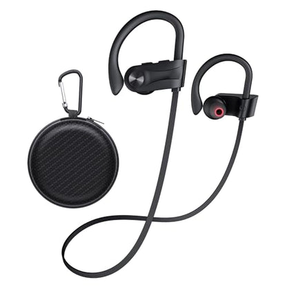 JOYWISE Bluetooth Headphones, Wireless Earbuds Bluetooth 5.3 Headphones with 16Hrs Playtime Stereo Bass Headsets, IPX7 Waterproof Running Earphones for Sports, Black - color: Black