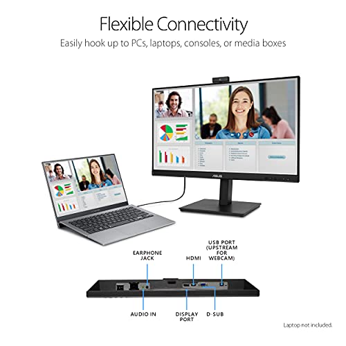 ASUS BE279QSK 27 Inch 1080P FHD Computer Monitor, Webcam, HDMI, DisplayPort - size: 27 Inch, style: Webcam Height Adjustable