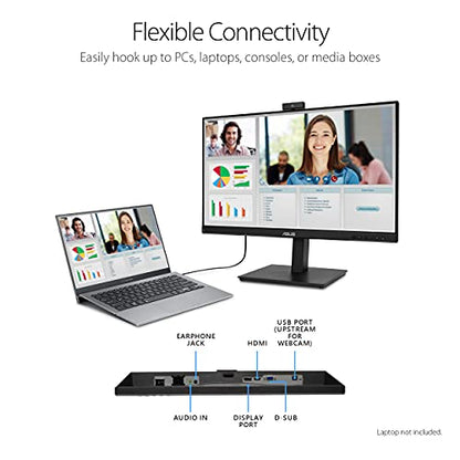 ASUS BE279QSK 27 Inch 1080P FHD Computer Monitor, Webcam, HDMI, DisplayPort - size: 27 Inch, style: Webcam Height Adjustable