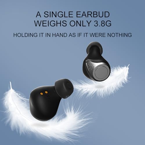 Xmenha Mini Black Blue Tooth Ear Buds for Small Ears TWS True Wireless Earbuds for Small Ear Canals Discreet Small Earbuds Micro Mini Ear Buds Hidden for Work in Ear Headphones for iPhone Android