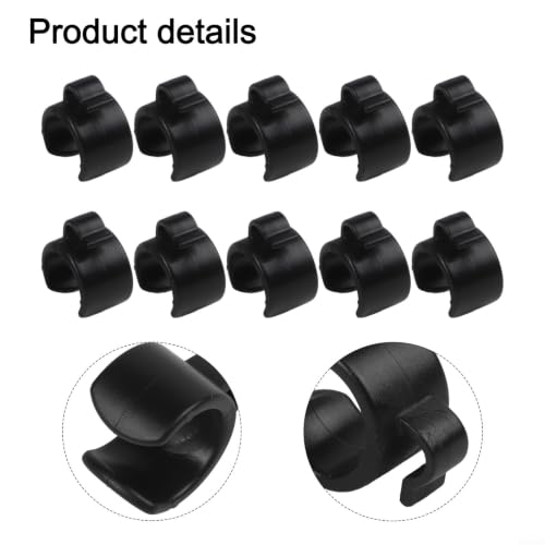 10 Pack Plastic Mic Cable Clips for Tripod Stand, ABS Microphone Wire Clamps Holder for Studio Desktop PC, Black Cable Management Organizers for 20-25mm Pipes(25mm) - size: 25mm