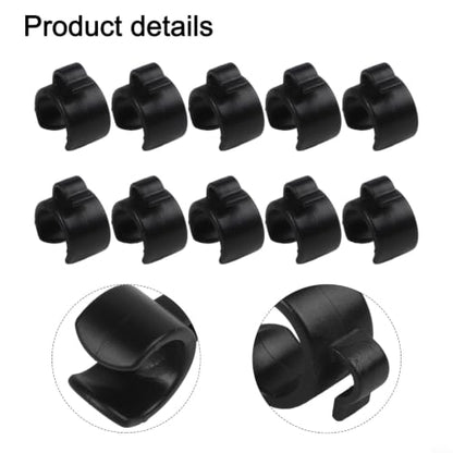 10 Pack Plastic Mic Cable Clips for Tripod Stand, ABS Microphone Wire Clamps Holder for Studio Desktop PC, Black Cable Management Organizers for 20-25mm Pipes(25mm) - size: 25mm