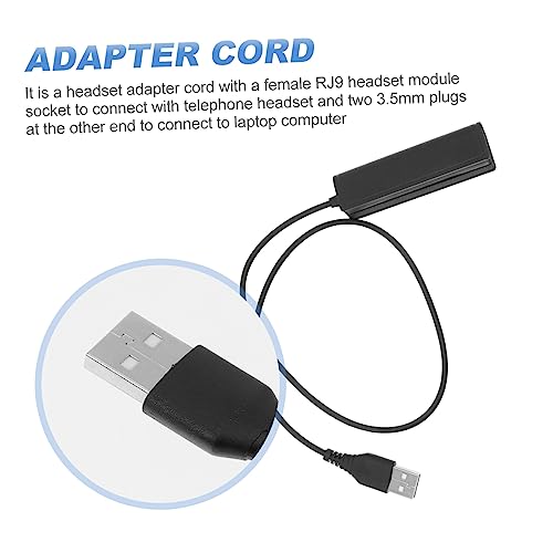 SECFOU 3pcs Female Headset Jack to Male USB Adapter Cable for Laptop and Telephone Headsets to USB Devices Lightweight and Portable Converter for and Online Conferencing