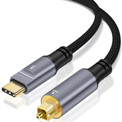 USB C to Toslink Optical Audio Cable, Unidirectional USB C to SPDIF Port Male Digital Optic Stereo Audio Cord for Smartphone, Tablet, Laptop, TV/Soundbar, Sony PS5,Speakers & Home Theater Systems-10FT - size: 10FT