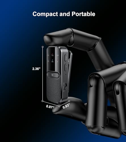 TSNAM Bluetooth Transmitter for TV to 2 Headphones Dual Link | Airplane Bluetooth Adapter for 2 AirPods, Bluetooth AUX Adapter for Car Handsfree Call, Supports Playing TF Card Music