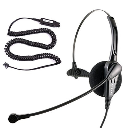 INNOTALK Phone Headset Compatible with Avaya 1408 1416 2410 2420 4424 4606 4610 4612 4620, Economic Noise Cancel Call Center Phone Headset with HIC Quick Disconnect Cord - size: Classic Monaural