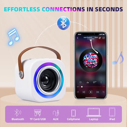 Mini Karaoke Machine for Kids, Birthday Gifts Toys for Girls Ages 3-12 - color: Off white