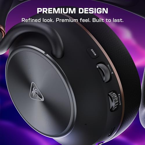 Turtle Beach Stealth Pro II Wireless Multiplatform Gaming Headset PC, PS5 | PlayStation, PS4, Bluetooth, Hi-Res 24-bit Audio, 60mm Dual Drivers, Dolby Atmos, Active Noise Cancellation, Black & Copper