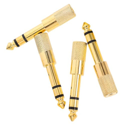 4pcs Gold Plated Audio Adapter 6.5mm Male to 3.5mm Female Headphone Jack Converter for Microphone and Guitar Stereo Adapter for Headphones and Audio Devices