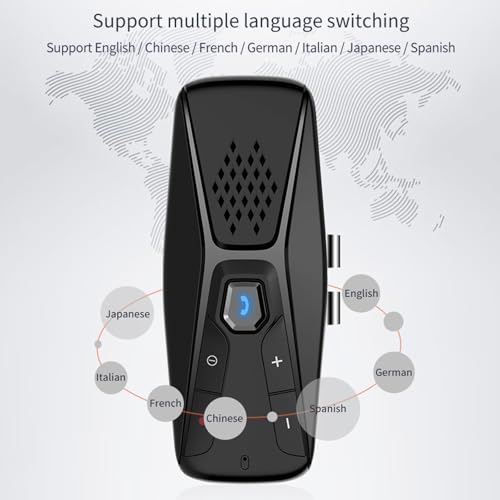 Docooler Car Bluetooth Speaker for Cell Phone, Portable Wireless Handsfree Car Kit, Sun Visor Mounted Speakerphone with Visor Clip & Mic - Black