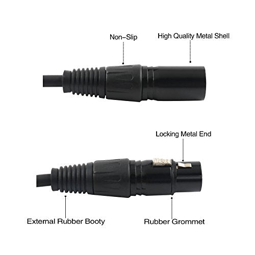 XLR Splitter Cable, 1 Female to 2 Male Patch Microphone Cable XLR Y Splitter Cable Balanced Splitter Cord (3 Pin Male to 1 Female)- 10 Feet - size: 10 Feet