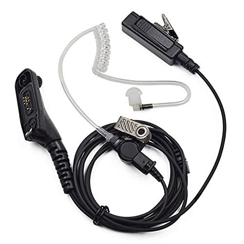 2 Wire Acoustic Tube Earpiece Mic Compatible for Motorola Walkie Talkie | Compatible with Motorola APX 8000 earpiece APX 6000 XPR 7550e XPR 6550 XPR 7000 XPR 7550 XIRP8268 walkie Talkie earpiece