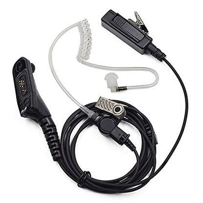 2 Wire Acoustic Tube Earpiece Mic Compatible for Motorola Walkie Talkie | Compatible with Motorola APX 8000 earpiece APX 6000 XPR 7550e XPR 6550 XPR 7000 XPR 7550 XIRP8268 walkie Talkie earpiece