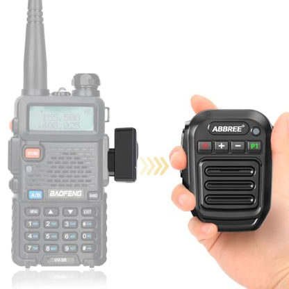 ABBREE Ham Radio Wireless Handheld Speaker Mic, 2 Pin Shoulder Microphone for Baofeng 5RM UV-5R,BF-F8HP PRO,AR-152,K5PLUS,GM-15Pro,UV-5G Plus UV-32 GM21 Walkie Talkie Accessories (Black) - color: Black